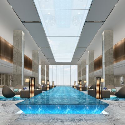 现代新中式酒店大堂