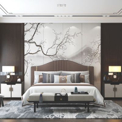 新中式主卧室双人床