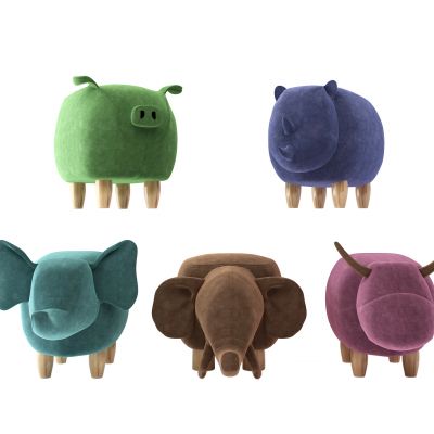 北欧猪犀牛大象牛形状卡通造型儿童凳
