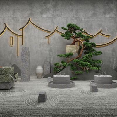 新中式庭院景观小品