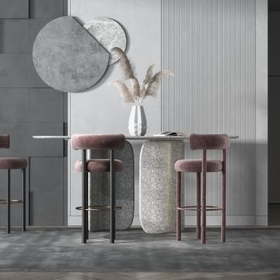 现代轻奢吧椅摆台吧台