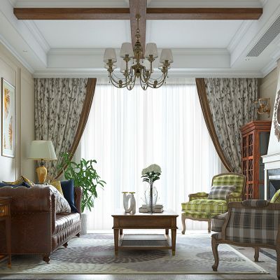 美式欧式乡村风格客厅