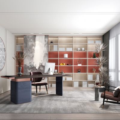 新中式书房书柜