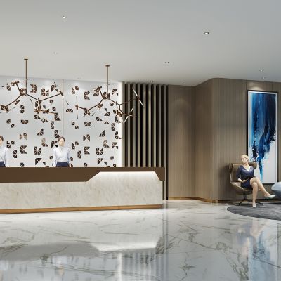 现代酒店会所大堂前台