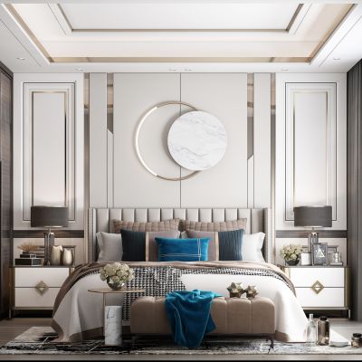 简欧式轻奢卧室双人床