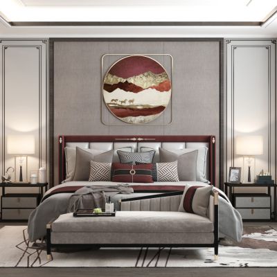 新中式样板间卧室