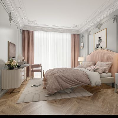 法式欧式轻奢卧室3D模型