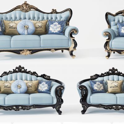 欧式古典雕花沙发
