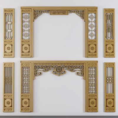 中式木雕花屏风隔断