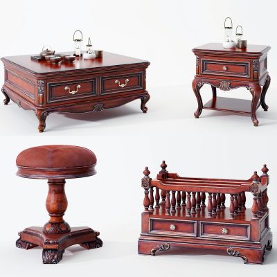 古典欧式茶几圆组合