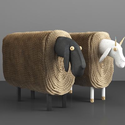 绵羊公仔玩具摆件