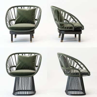 现代藤编休闲户外椅