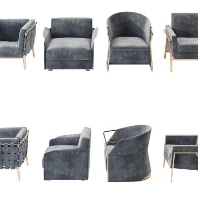 现代单人沙发组合