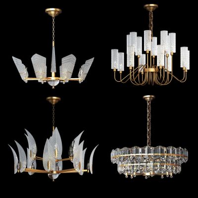 欧式轻奢金属玻璃吊灯