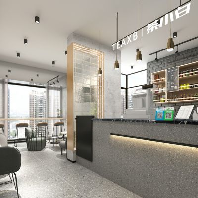 现代奶茶甜品店