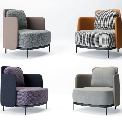 现代布艺单人沙发