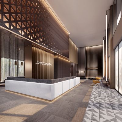 现代酒店会所大堂前台