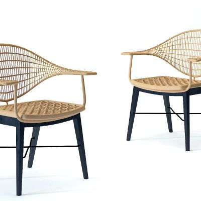 北欧藤编休闲椅