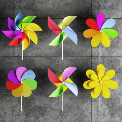 现代卡通大风车儿童玩具