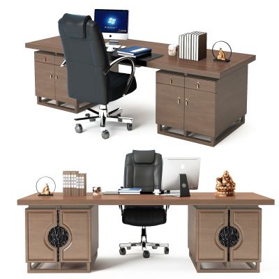 新中式实木班台老板台