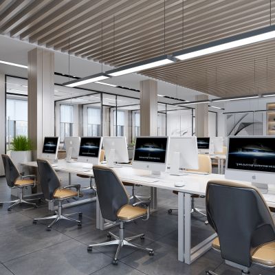 现代开敞开放办公区