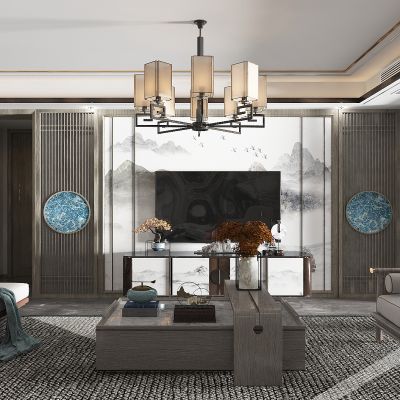 新中式别墅客厅