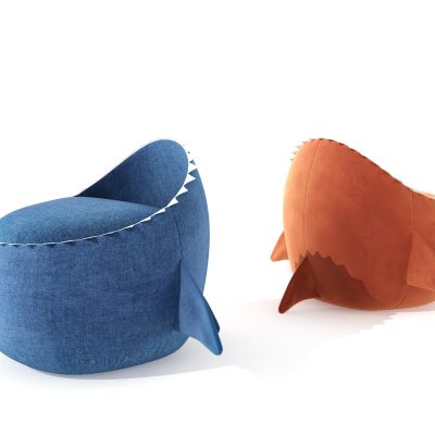 卡通鲨鱼儿童沙发