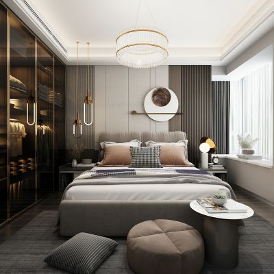 现代卧室双人床