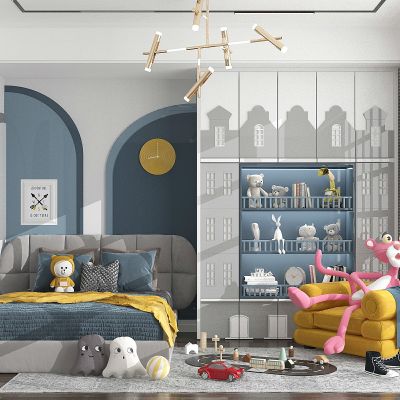 现代儿童房儿童玩具玩偶