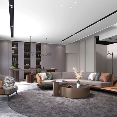 现代复式书房茶室