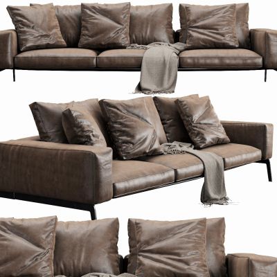 现代皮革办公沙发