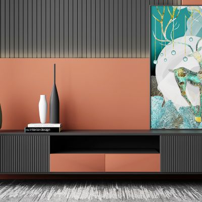 北欧现代实木电视柜