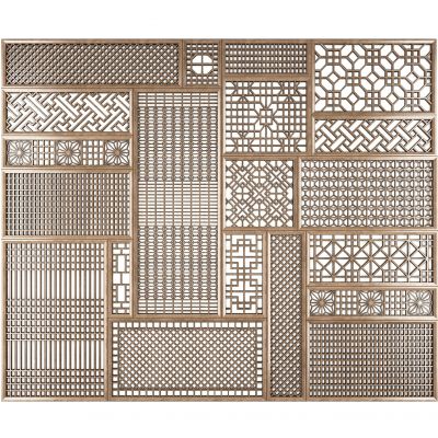 新中式日式花格屏风隔断