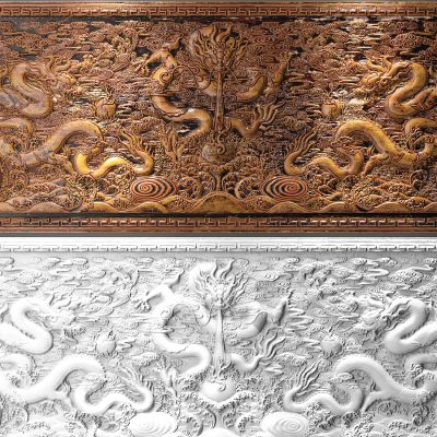 新中式龙戏珠实木