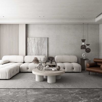 现代客厅沙发转角沙发3D模型