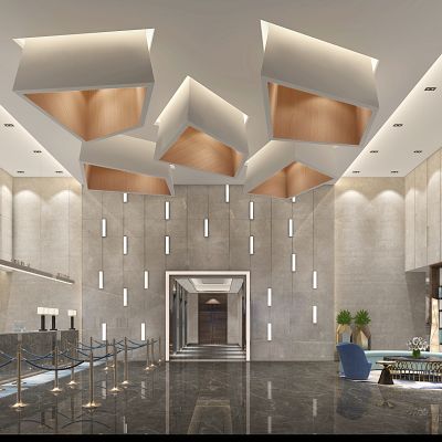 现代办公酒店大堂大厅