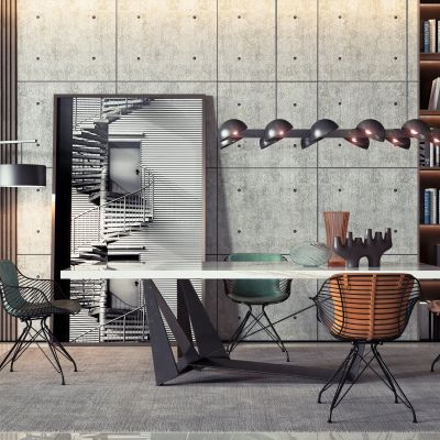 现代工业风餐桌椅