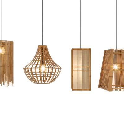 新中式日式竹编藤编编制吊灯