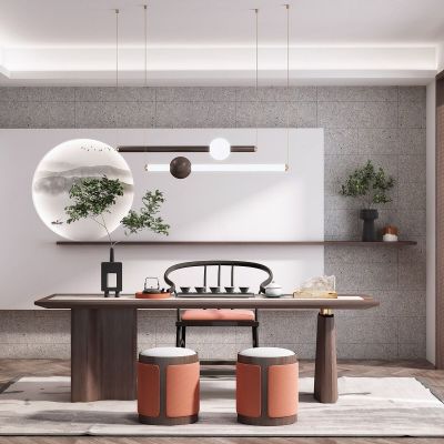 新中式茶室3D模型