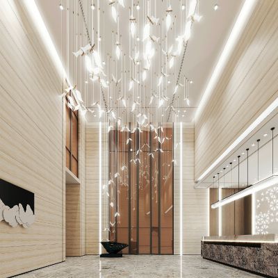 新中式酒店会所大厅大堂