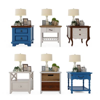 地中海实木床头柜