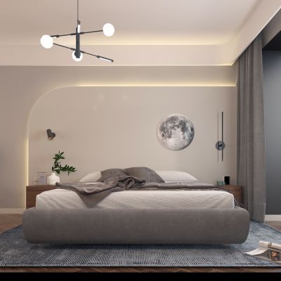 现代卧室双人床