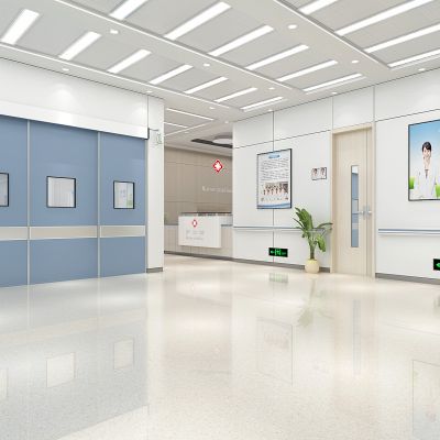 现代医院大厅过道走廊