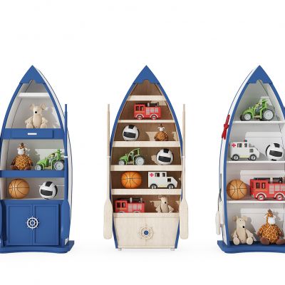 地中海帆船儿童玩具柜