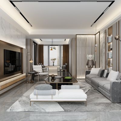 现代客厅餐厅