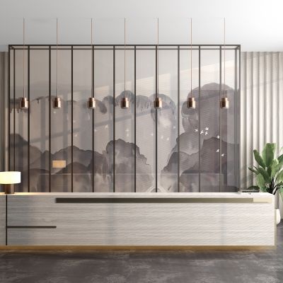 新中式售楼处会所前台