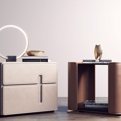 现代新中式轻奢床头柜