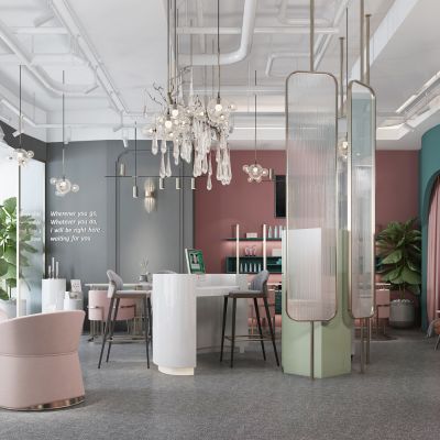 北欧现代美甲店美容店养生会所