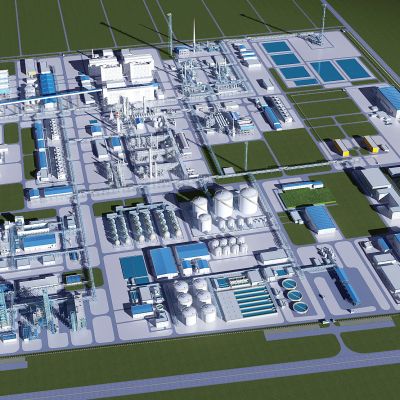 现代工业设备厂区厂房