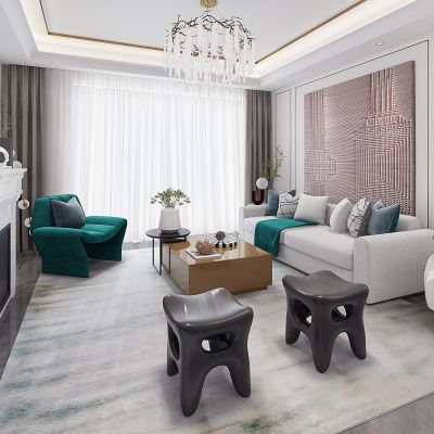 欧式轻奢法式客厅